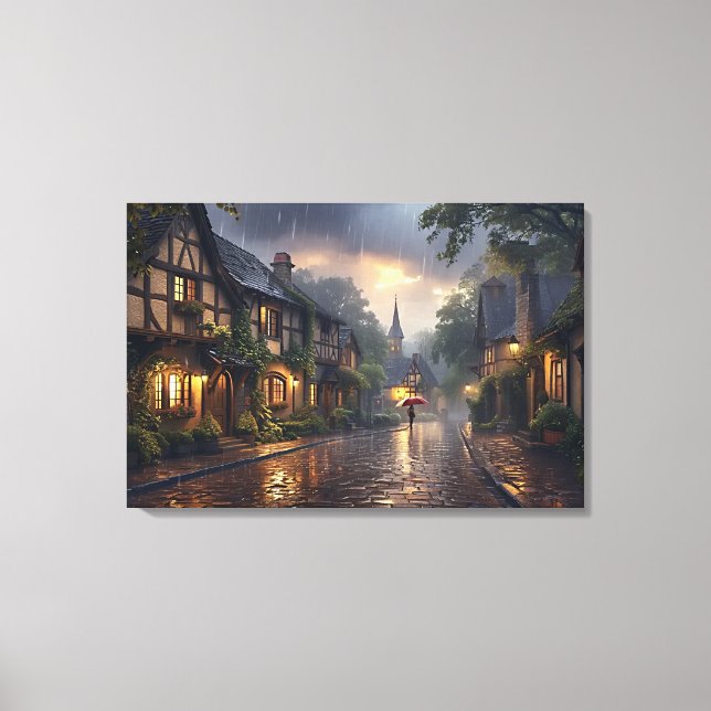 Good morning rainy day canvas print (Front)