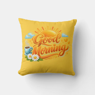 Good Morning – Start Every Day with a Smile Throw Pillow