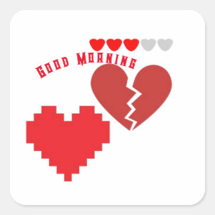 Good morning sticker with hearts