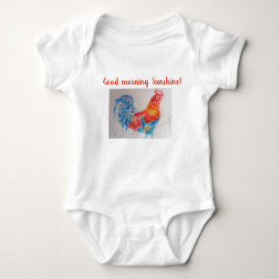 Good Morning Sunshine Baby Bodysuit red rooster