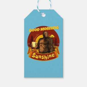 Good Morning Sunshine Bigfoot Coffee Humour Art Gift Tags