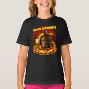 Good Morning Sunshine Bigfoot Coffee Humour Art T-Shirt