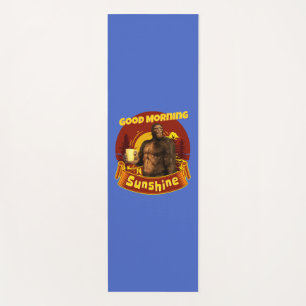 Good Morning Sunshine Bigfoot Coffee Humour Art Yoga Mat