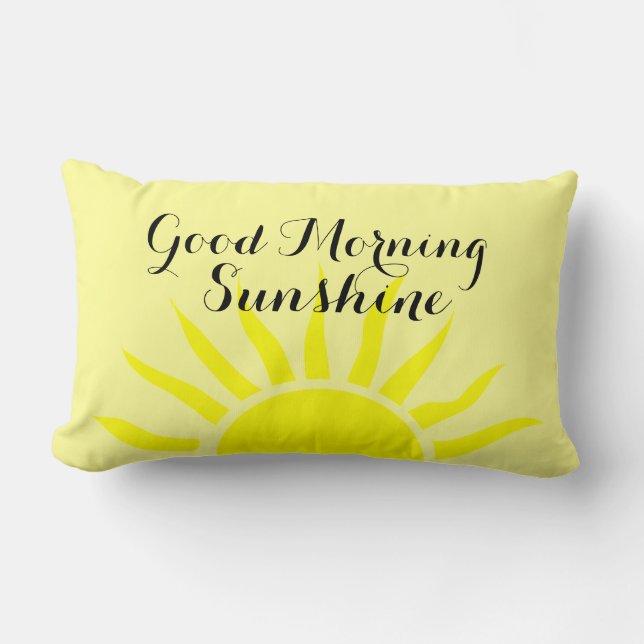 "Good Morning Sunshine" | Bright Yellow Sun Lumbar Pillow (Front)