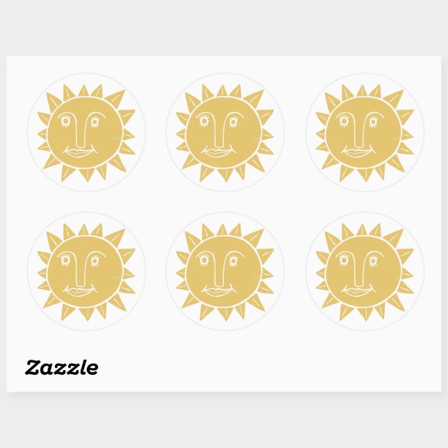 GOOD MORNING SUNSHINE Colourful Set of Classic Round Sticker (Sheet)