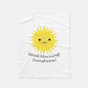 Good Morning Sunshine Cute Kawaii Sun Fleece Blanket