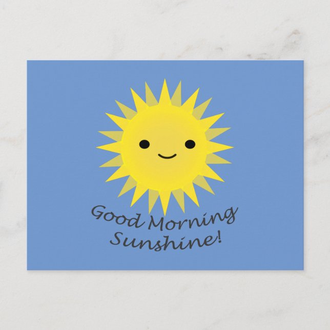 Good Morning Sunshine Cute Kawaii Sun Holiday Postcard (Front)