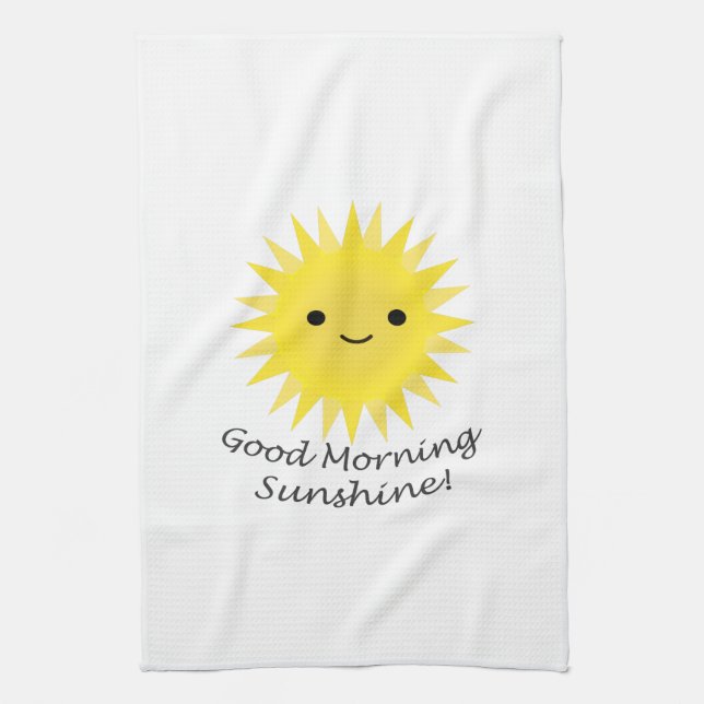 Good Morning Sunshine Cute Kawaii Sun Kitchen Towel (Vertical)
