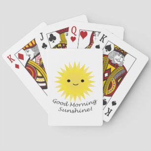 Good Morning Sunshine Cute Kawaii Sun Playing Cards