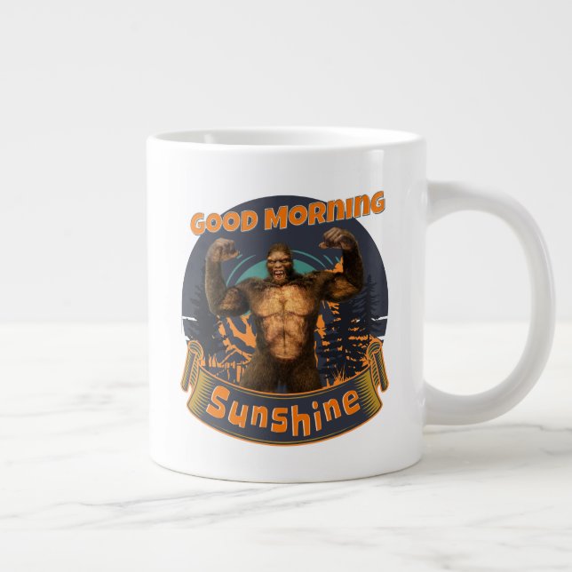 Good Morning Sunshine Funny Bigfoot Large Coffee Mug (Right)