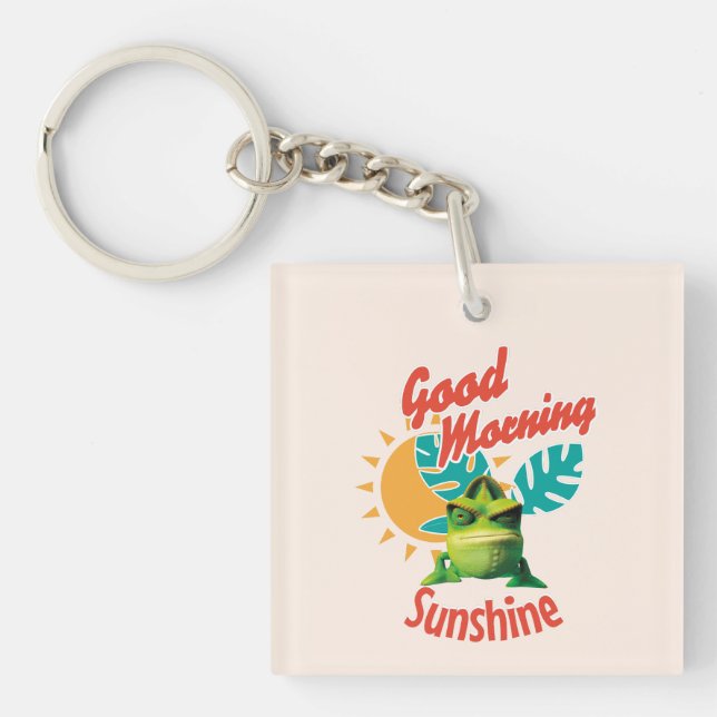 Good Morning Sunshine Funny Chameleon Keychain (Front)