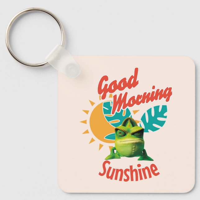 Good Morning Sunshine Funny Chameleon Keychain (Front)