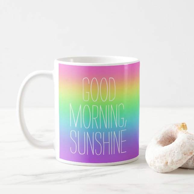Good Morning Sunshine Rainbow Mug (With Donut)