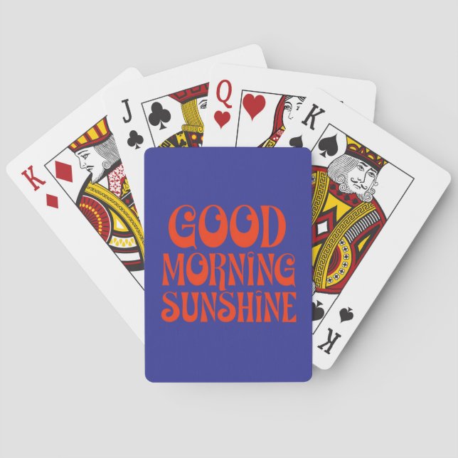 Good Morning Sunshine Retro Decor Print Playing Cards (Back)