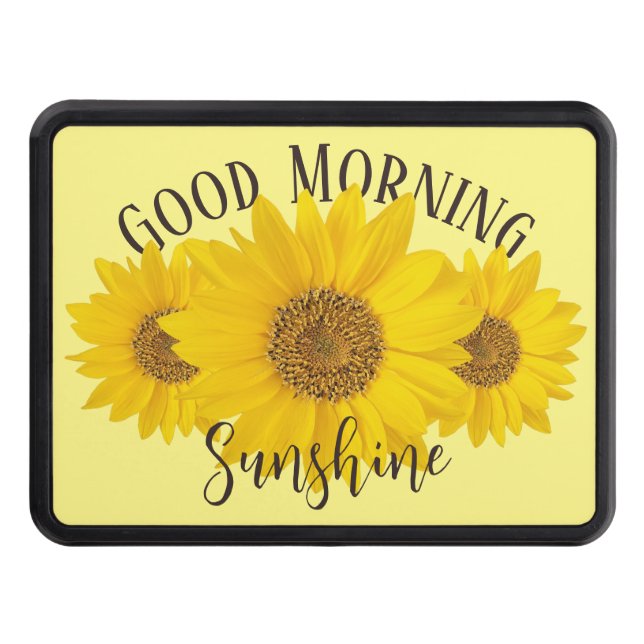 Good Morning Sunshine Sunflower Trailer Hitch Cover (Front)