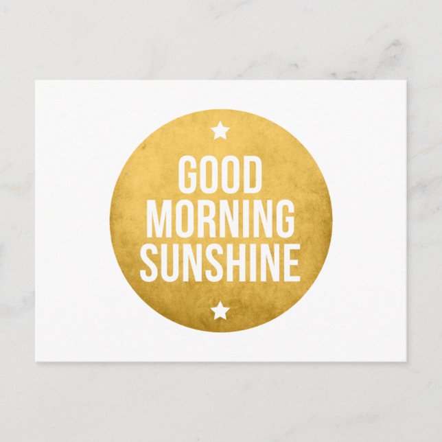good morning sunshine, word art, text design postcard (Front)