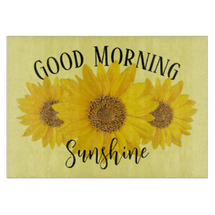 Good Morning Sunshine Yellow Sunflower Cutting Board