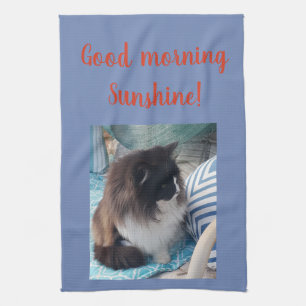 Good Morning Tuxedo Chats de chat Photo Serviette 