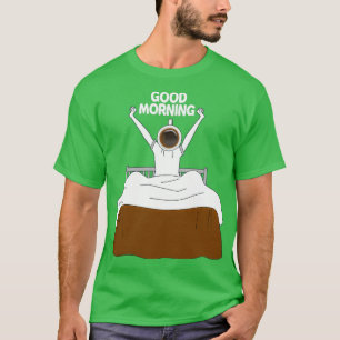 Good Morning with Coffee Coffee Lovers Sticker T-Shirt