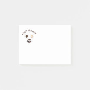 Good morning with coffee post-it notes