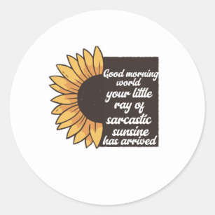 Good Morning World - Sarcastic Classic Round Sticker