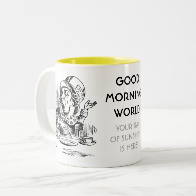Good Morning World Two-Tone Coffee Mug (Front Left)