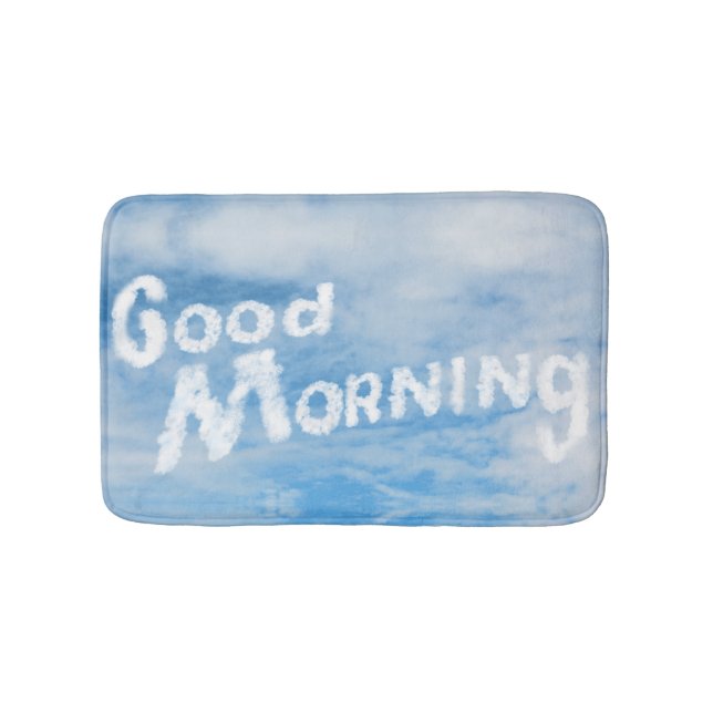 Good Morning Written in Clouds Bath Mat (Front)