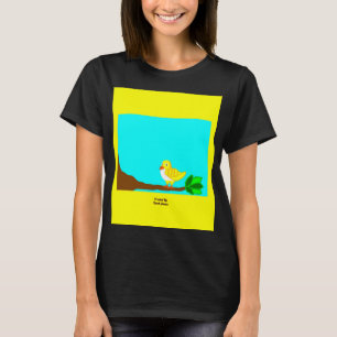 Good Morning Yellow Bird Women's Black T Shirt