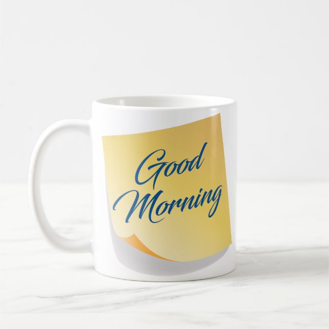 Good Morning Yellow Note Coffee Mug (Gauche)