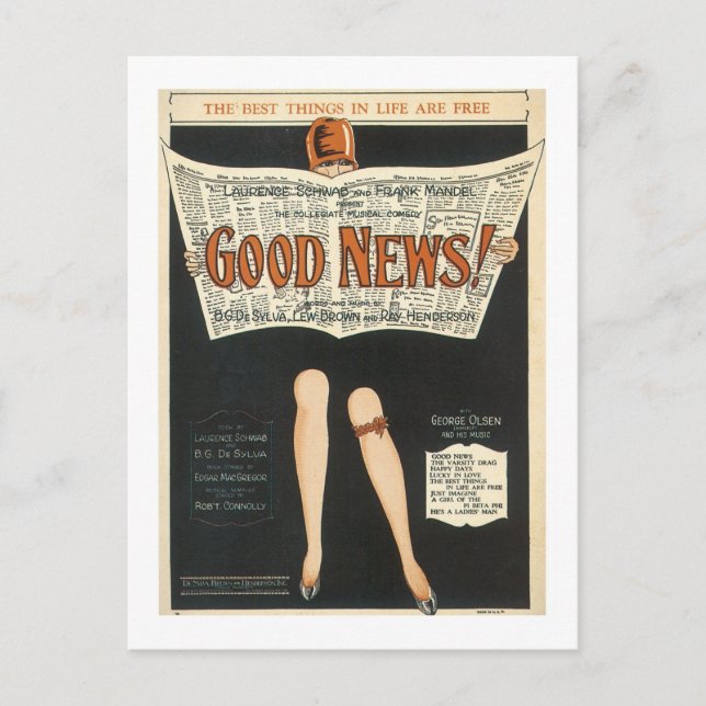 Good News! Vintage Songbook Cover Postcard (Front)
