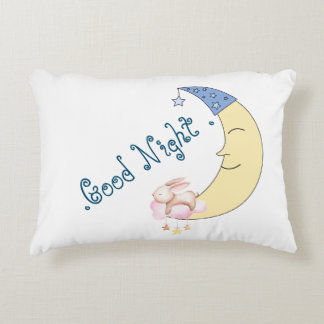 Good Night and Sweet Dream Moon Rabbit Lovers  Accent Pillow