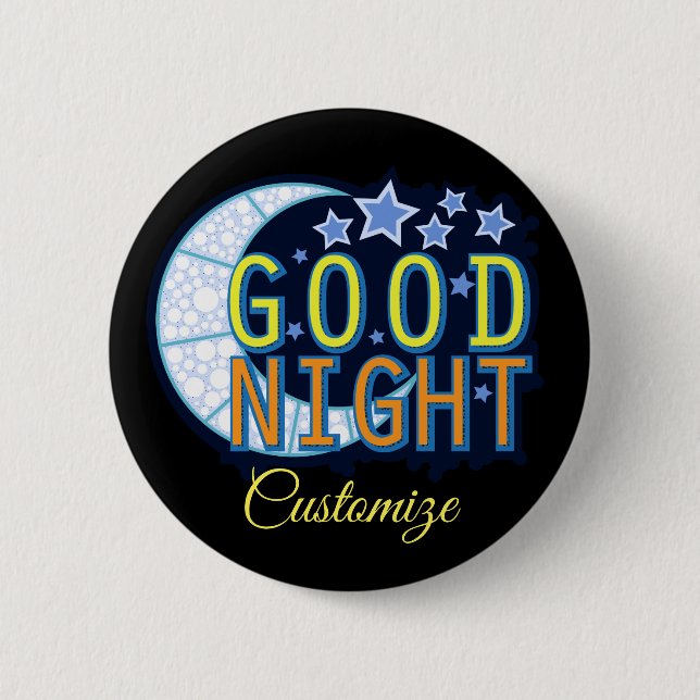 Good Night Crescent Moon Thunder_Cove 2 Inch Round Button (Front)