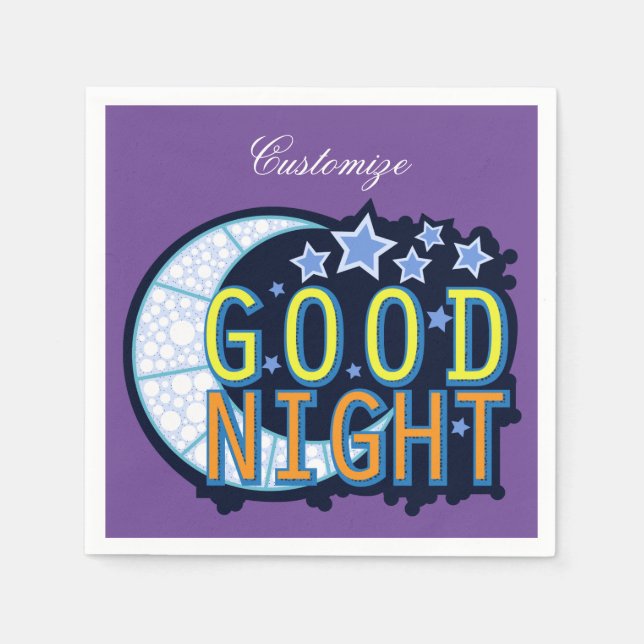 Good Night Crescent Moon Thunder_Cove Napkin (Front)