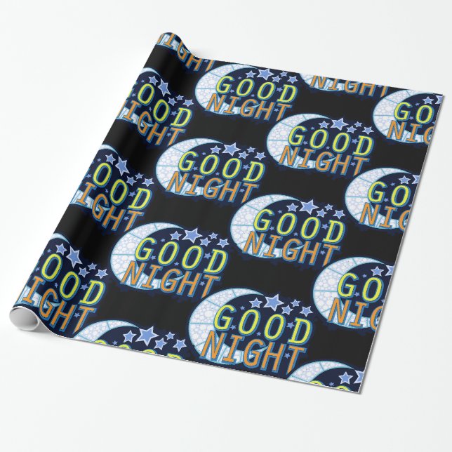 Good Night Crescent Moon Thunder_Cove Wrapping Paper (Unrolled)