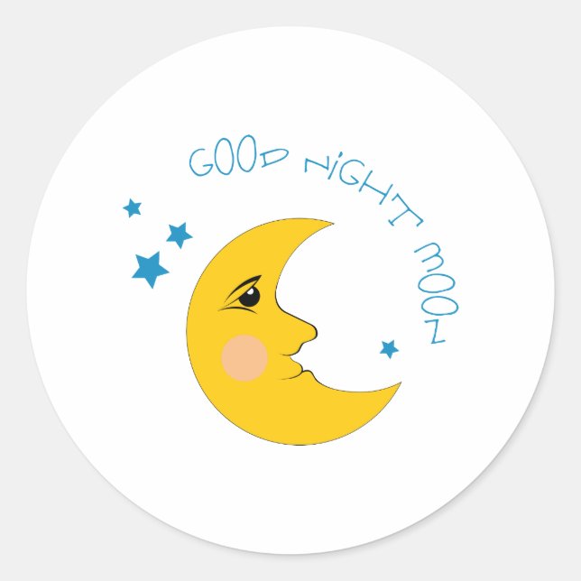 Good Night Moon Classic Round Sticker (Front)