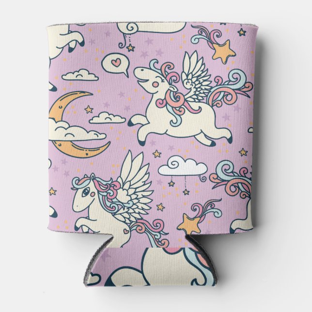 Good Night Pegasus: Cute Cartoon Can Cooler (Front)