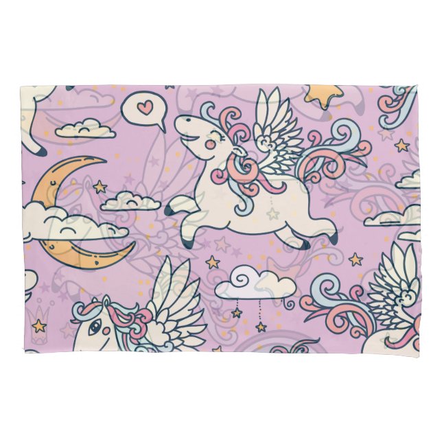 Good Night Pegasus: Cute Cartoon Pillowcase (Front)