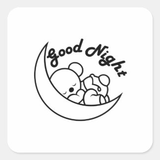 GOOD NIGHT SQUARE STICKER