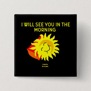 Good Night Sun 2 Inch Square Button