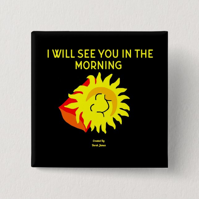 Good Night Sun 2 Inch Square Button (Front)