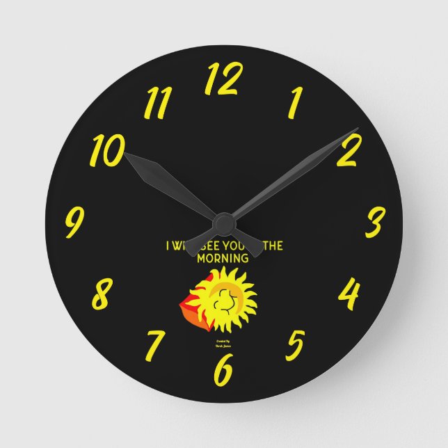 Good Night Sun Acrylic Wall Clock (Front)