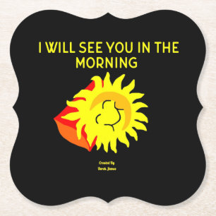 Good Night Sun Bracket Paper Coaster