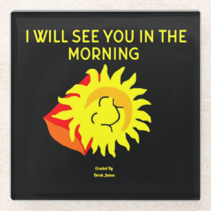 Good Night Sun Glass Coaster