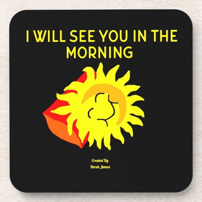Good Night Sun Hard Plastic Coaster (Front)