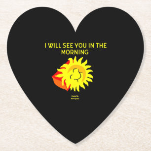 Good Night Sun Heart Paper Coaster