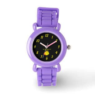 Good Night Sun Kids Red Glitter Watch