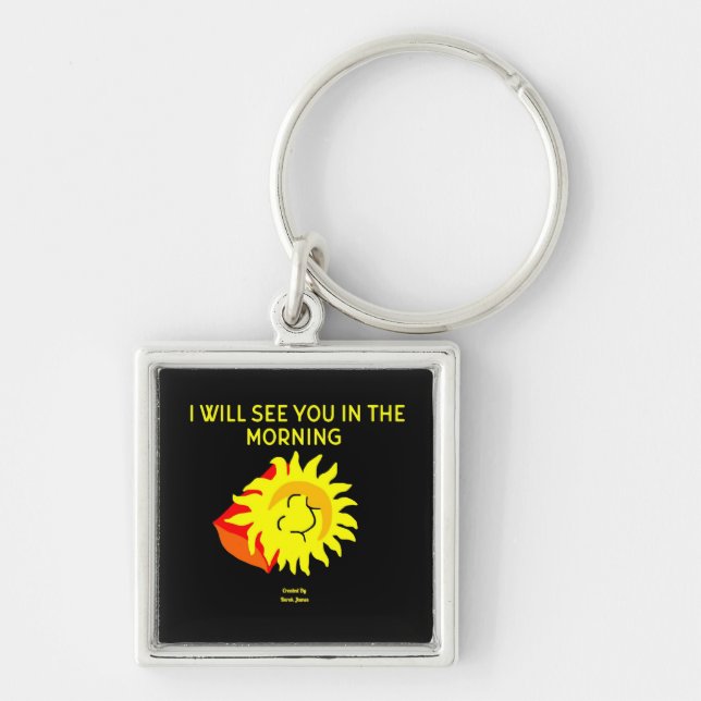 Good Night Sun Premium Square Keychain (Front)