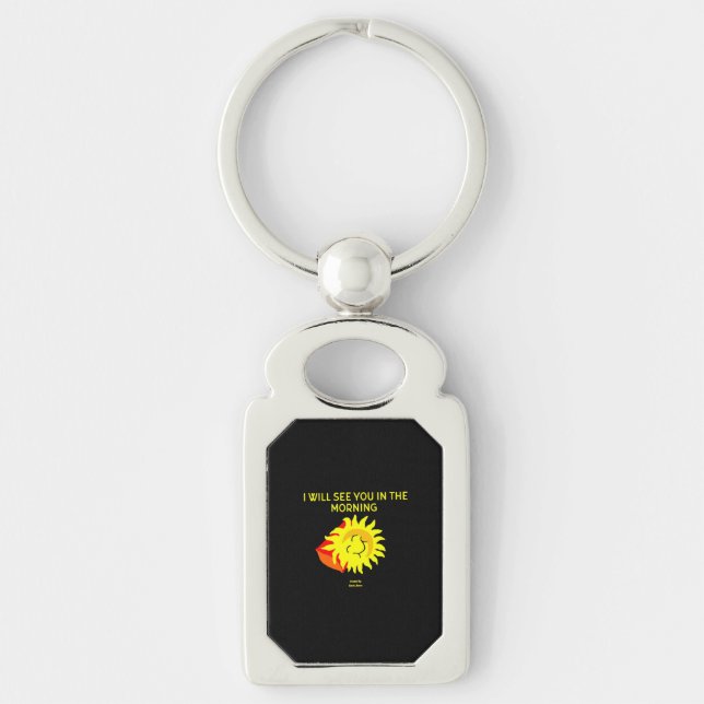 Good Night Sun Rectangle Keychain (Front)