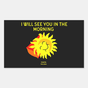 Good Night Sun Rectangle Sticker