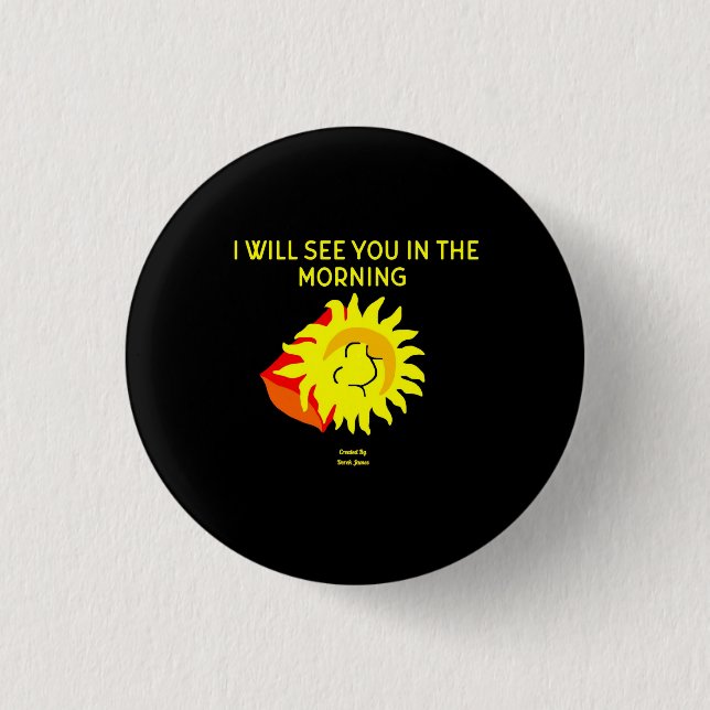 Good Night Sun Round Button (Front)